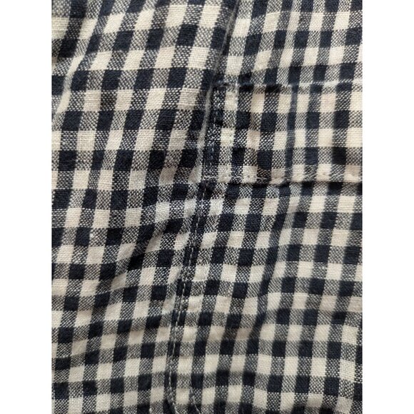 Urban Research Doors Womens European Linen Gingham Black/White Shirt Size Small - Picture 2 of 8